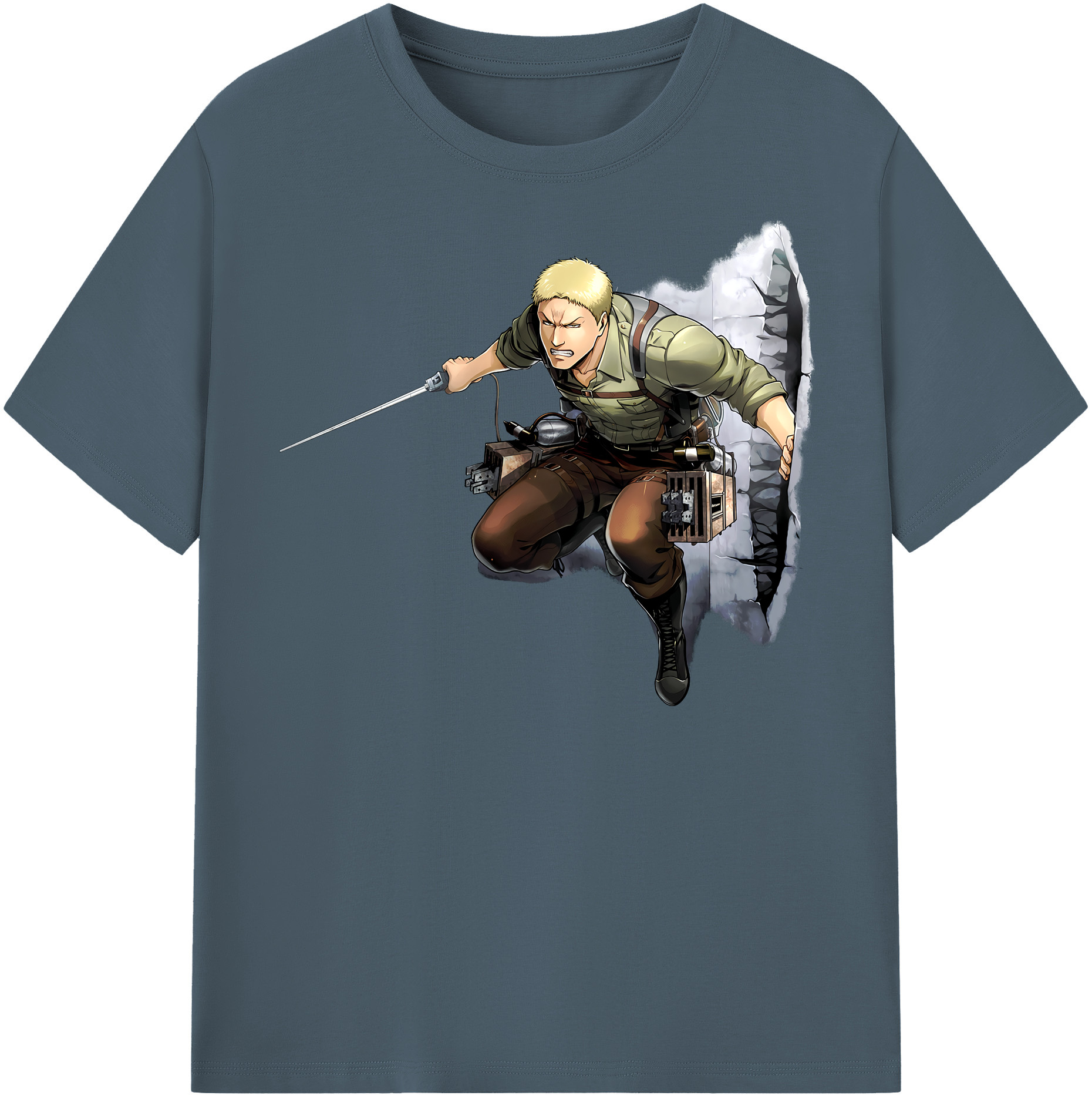 （画像用） 進撃の巨人 ライナー・ブラウン Attack on Titan Reiner Braun 綿100％半袖Tシャツ（フロントプリント）